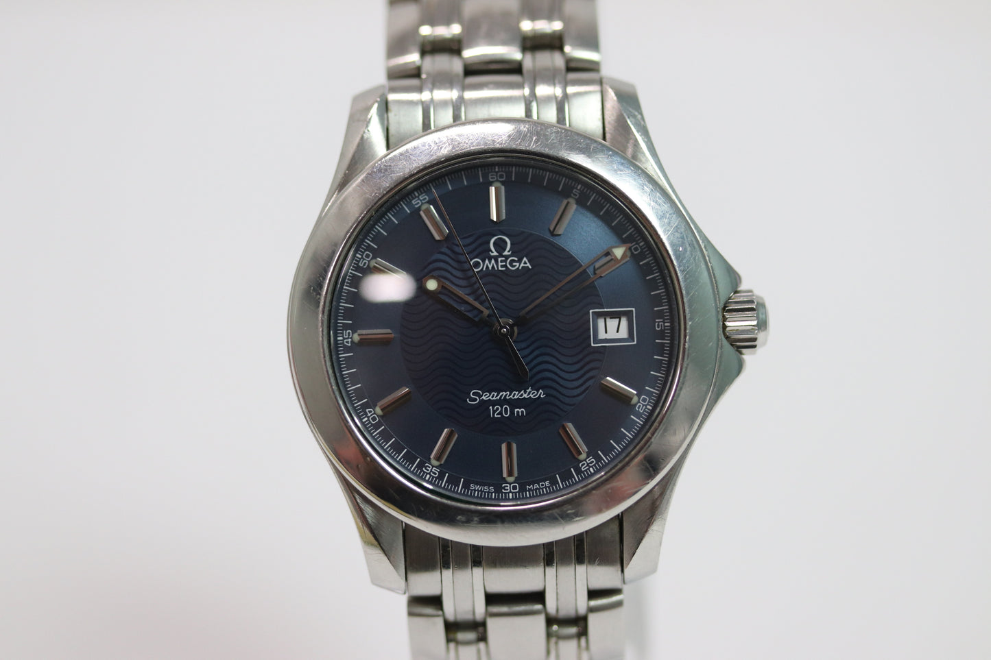 Omega Semaster 120m Quartz Watch 196.1501 Blue Dial 35mm From JPN 011 6313124