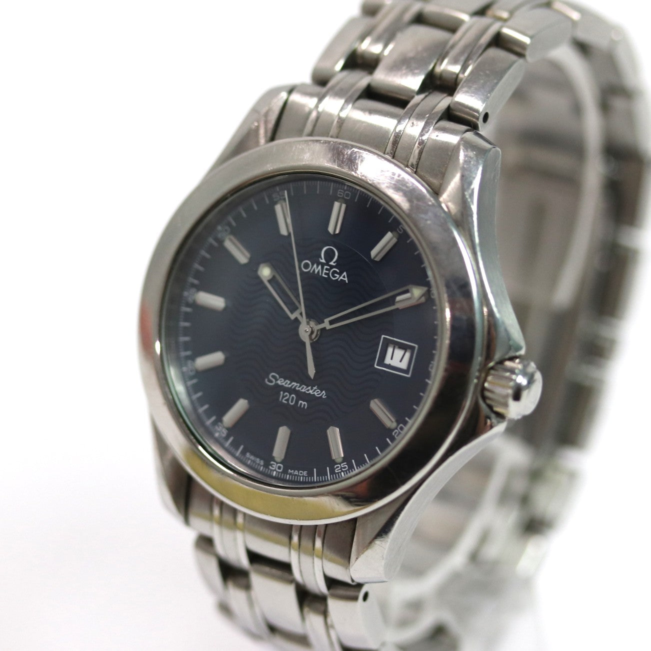 Omega Semaster 120m Quartz Watch 196.1501 Blue Dial 35mm From JPN 011 6313124