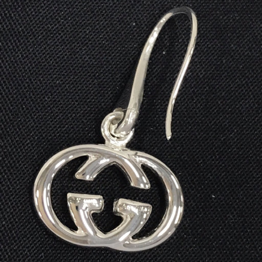 Gucci GG Interlocking Hook Earrings Silver 925 Italy w/ Box From JPN 233 6257622