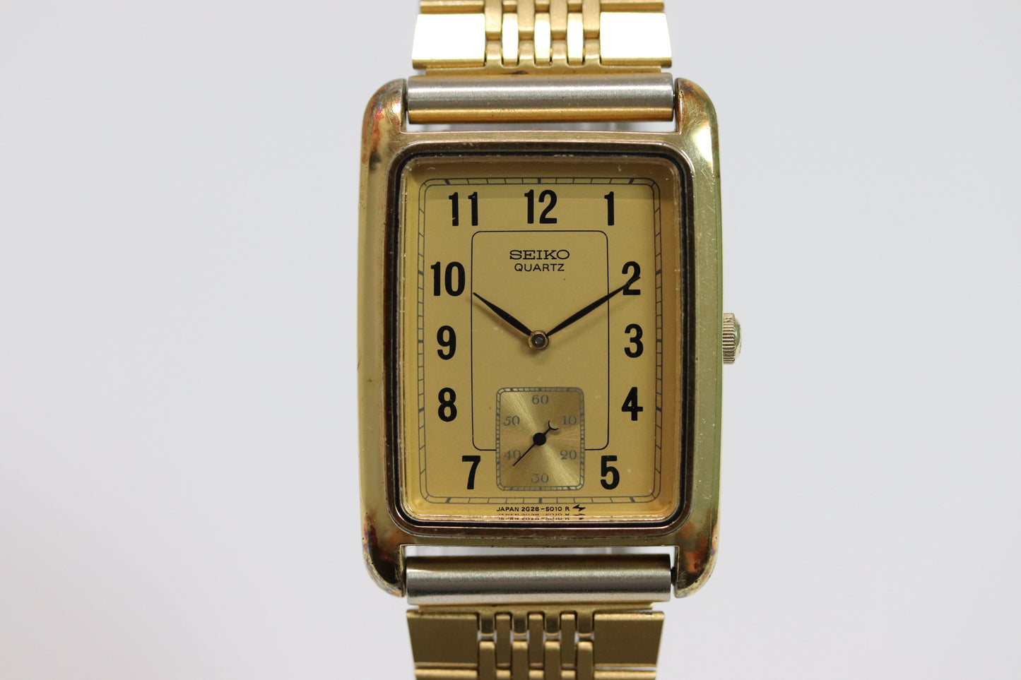 Seiko Tank Square Watch 2G28-5010 Quartz Small Second 25mm From JPN 001 6333859