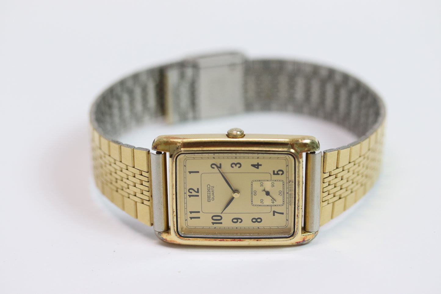 Seiko Tank Square Watch 2G28-5010 Quartz Small Second 25mm From JPN 001 6333859