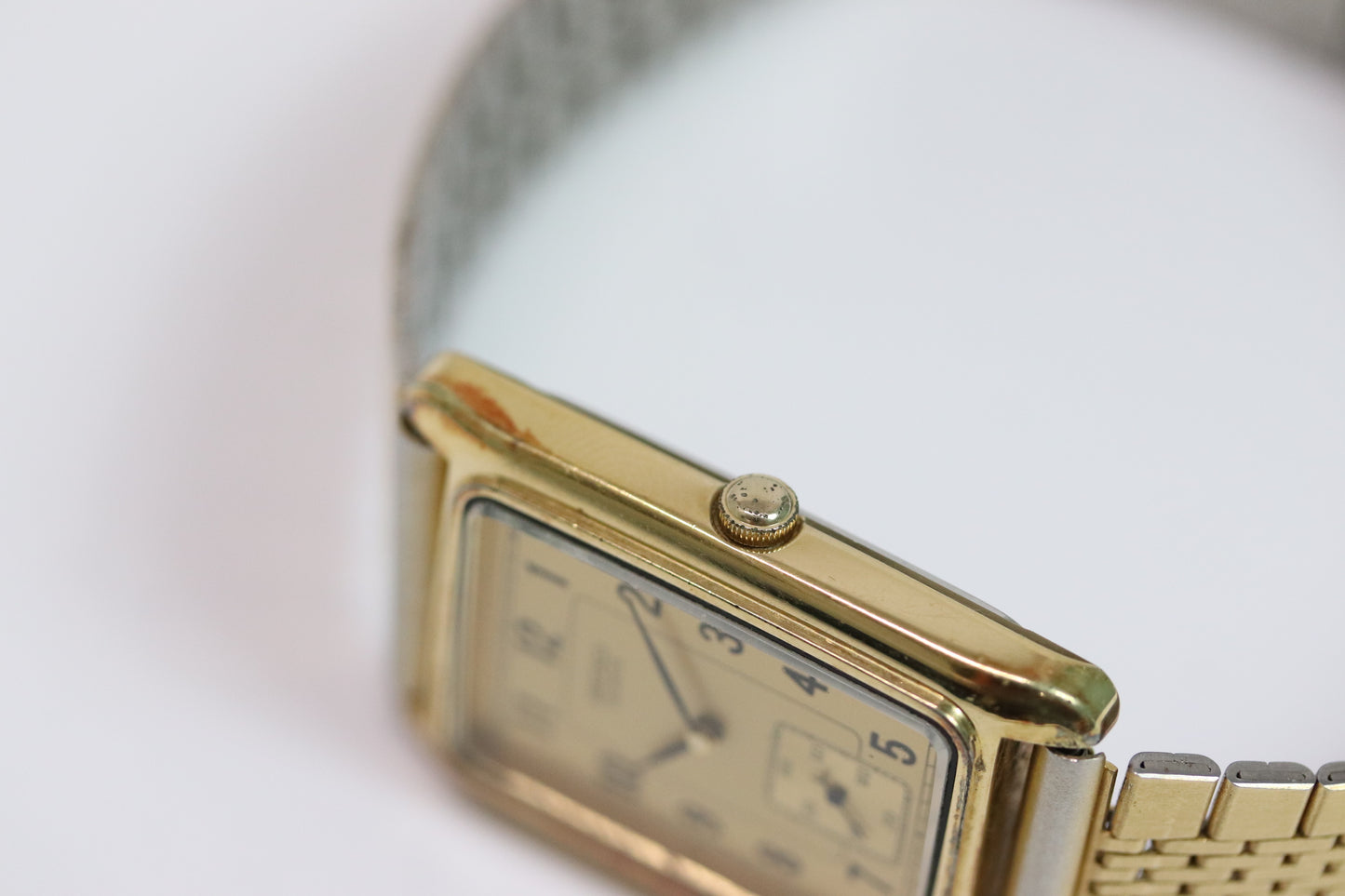 Seiko Tank Square Watch 2G28-5010 Quartz Small Second 25mm From JPN 001 6333859