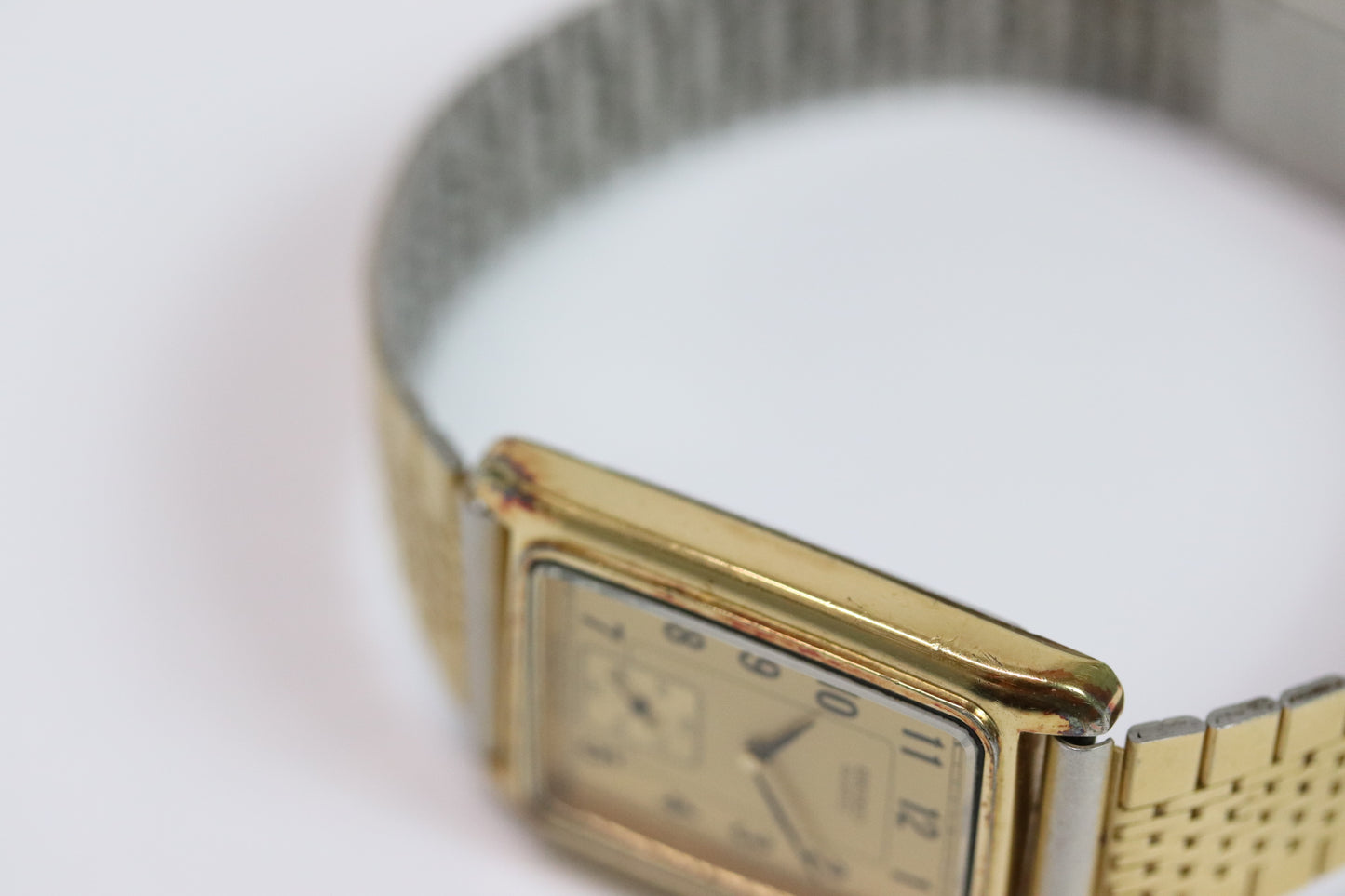 Seiko Tank Square Watch 2G28-5010 Quartz Small Second 25mm From JPN 001 6333859