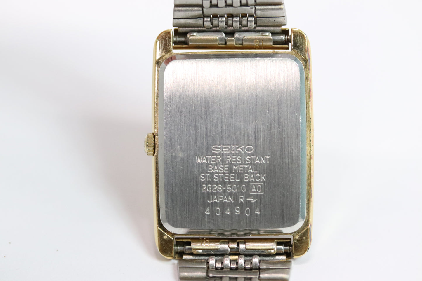 Seiko Tank Square Watch 2G28-5010 Quartz Small Second 25mm From JPN 001 6333859